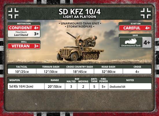 Flames of War: German SD KFZ 10/4 Light AA Platoon (Late War) - for just $40! 