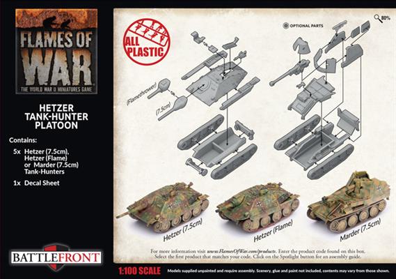 Flames of War: German Hetzer Tank-Hunter Platoon (Late War) - for just $50! 
