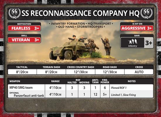 Flames of War: German Armoured SS Reconaissance Company HQ (Late War) - for just $30! 