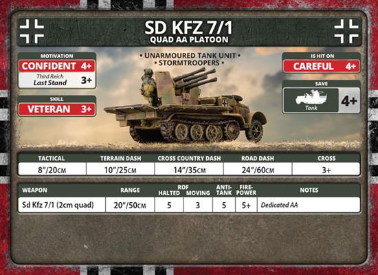 Flames of War: German SD KFZ 7/1 Quad AA Platoon (Late War) - for just $37! 