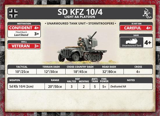 Flames of War: German SD KFZ 10/4 Light AA Platoon (Mid War) - for just $47! 