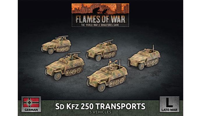 Flames of War: German SD KFZ 250 Transports (Late War) - for just $50! 