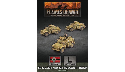 Flames of War: German SD KFZ 221 and 222 SS Scout Troop (Late War) - for just $30! 