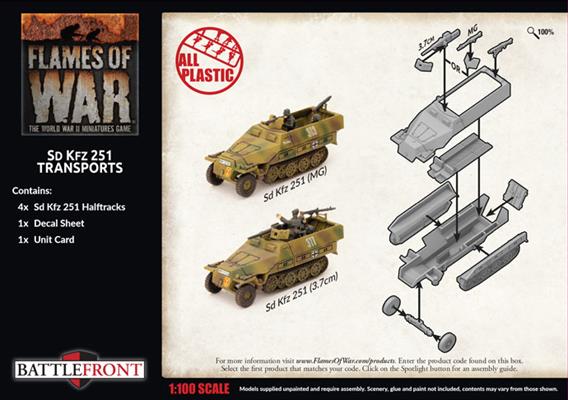Flames of War: German SD KFZ 251 Transports (Late War) - for just $40! 