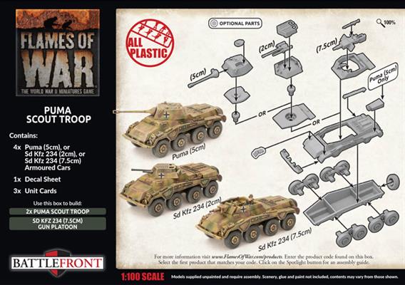 Flames of War: German Puma Scout Troop (Late War) - for just $40! 