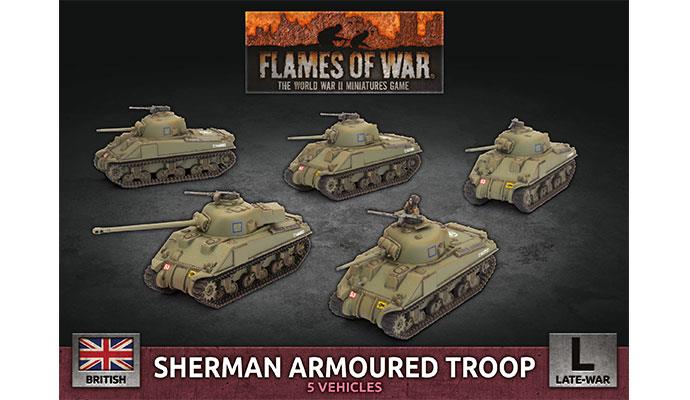 Flames of War: British Sherman Armoured Troop (Late War) - for just $50! 