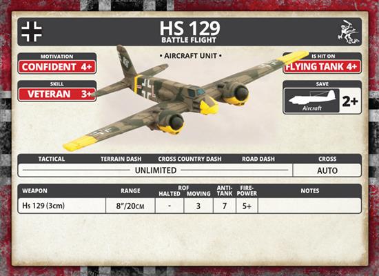 Flames of War: German HS 129 Battle Flight (Mid War) - for just $30! 