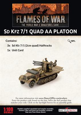 Flames of War: German SD KFZ 7/1 Quad AA Platoon (Late War) - for just $37! 