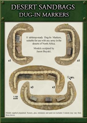 Flames of War: Desert Sandbags - Dug In Markers - for just $18! 