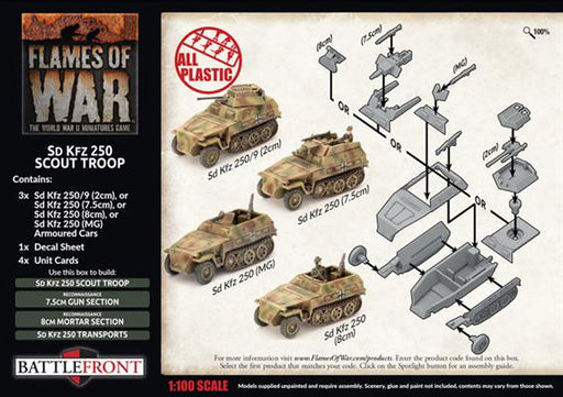 Flames of War: German SD KFZ 250 Scout Troop (Late War) - for just $30! 