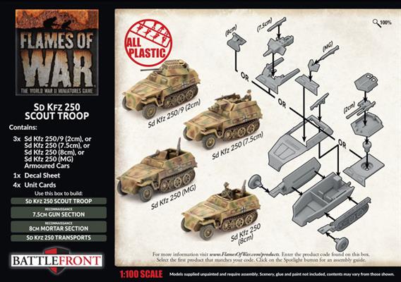 Flames of War: German SD KFZ 250 Scout Troop (Late War) - for just $30! 