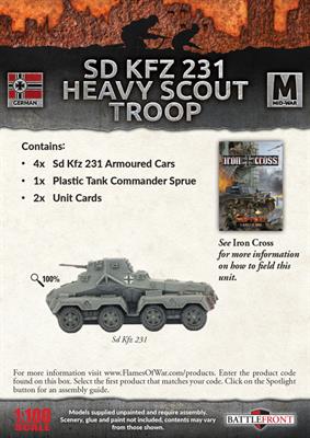 Flames of War: German SD KFZ 231 Heavy Scout Troop (Mid War) - for just $47! 
