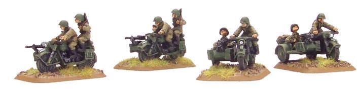 Flames of War: Soviet M-72 Motorcycle & Sidecar (x4) - for just $13! 