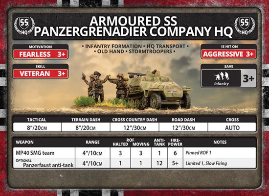 Flames of War: German Armoured SS Panzergrenadier Company HQ (Late War) - for just $15! 