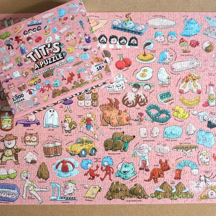 Tit's a Puzzle 1000 Piece Jigsaw Puzzle Sleazy Greetings - for just $25.99! 