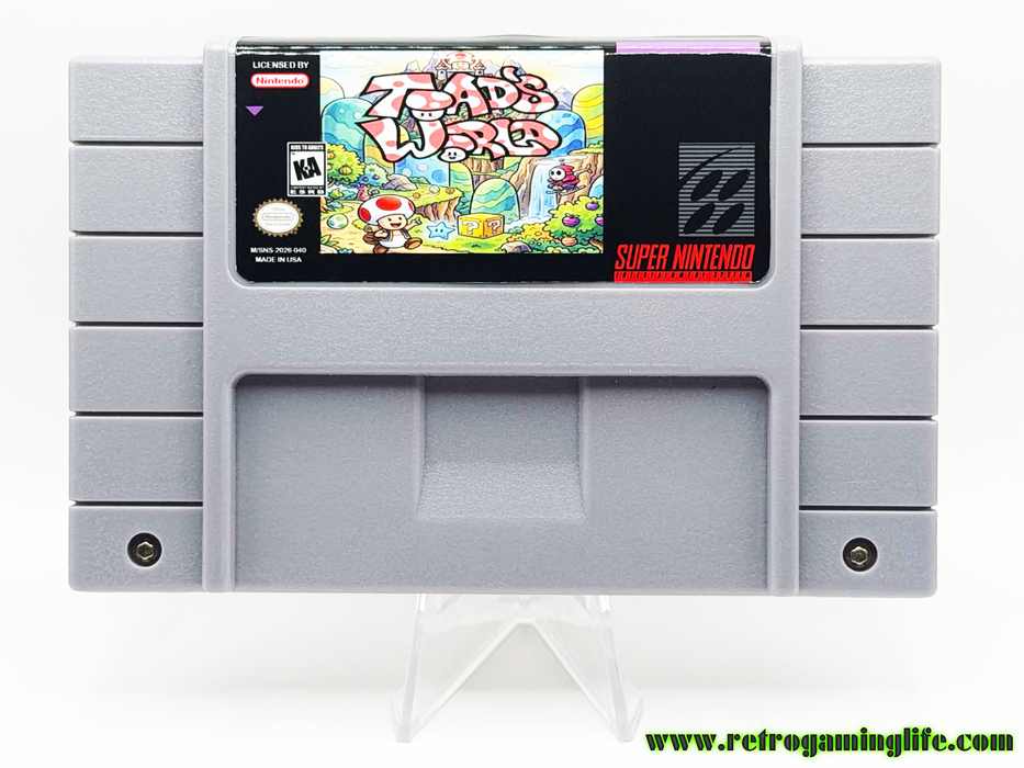 Toad's World – SNES Reproduction Cartridge - for just $29.99! 