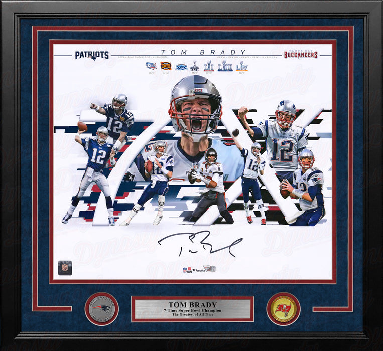 Tom Brady New England Patriots & Tampa Bay Buccaneers Autographed 16" x 20" Framed Collage Photo - for just $2799.99! 
