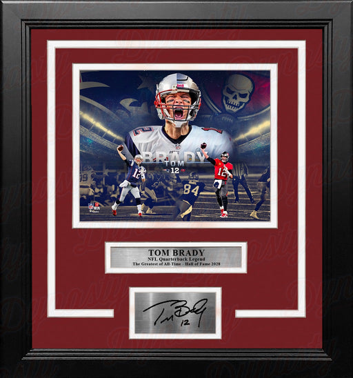 Tom Brady New England Patriots & Tampa Bay Buccaneers 8x10 Framed Photo with Engraved Autograph - for just $79.99! 
