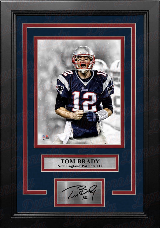 Tom Brady Scream Spotlight New England Patriots 8" x 10" Framed Football Photo with Engraved Autograph - for just $79.99! 