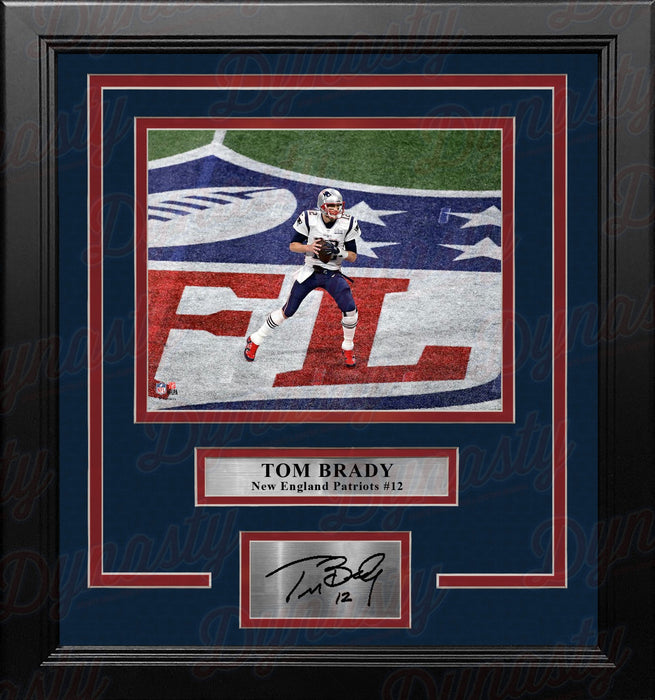 Tom Brady in Action New England Patriots 8" x 10" Framed Football Photo with Engraved Autograph - for just $79.99! 