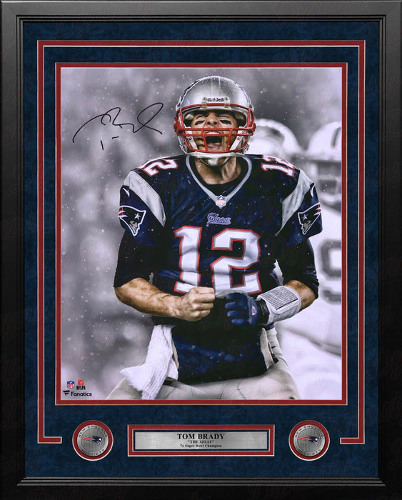 Tom Brady Spotlight Scream New England Patriots Autographed 16" x 20" Framed Football Photo - for just $2799.99! 