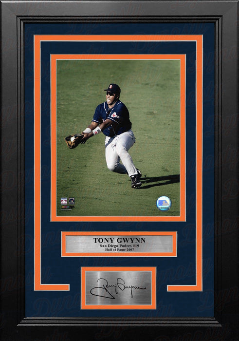 Tony Gwynn in Action San Diego Padres 8" x 10" Framed Baseball Photo with Engraved Autograph - for just $79.99! 