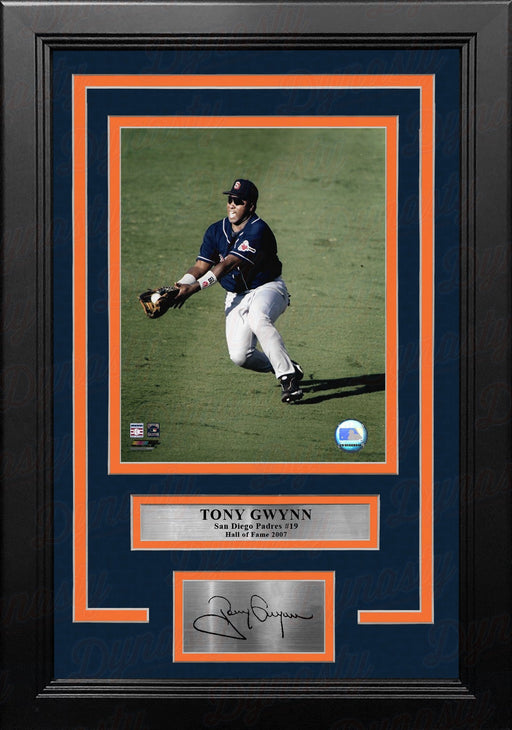 Tony Gwynn in Action San Diego Padres 8" x 10" Framed Baseball Photo with Engraved Autograph - for just $79.99! 