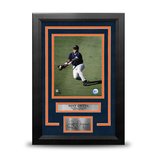 Tony Gwynn in Action San Diego Padres 8" x 10" Framed Baseball Photo with Engraved Autograph - for just $79.99! 