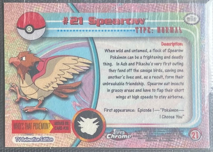 Spearow Foil (21) [Topps Pokemon Chrome Series 1] - for just $0.75! 