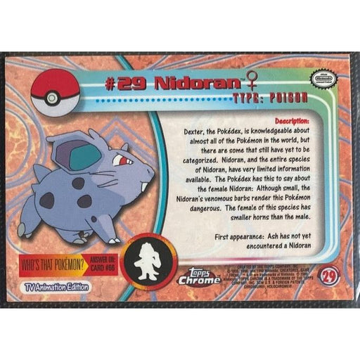 Nidoran F Foil (29) [Topps Pokemon Chrome Series 1] - Just $0.75! Shop now at Retro Gaming of Denver