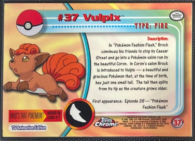 Vulpix Foil (37) [Topps Pokemon Chrome Series 1] - for just $0.75! 