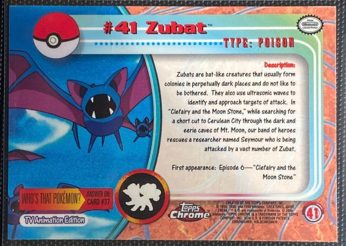 Zubat Foil (41) [Topps Pokemon Chrome Series 1] - for just $0.75! 