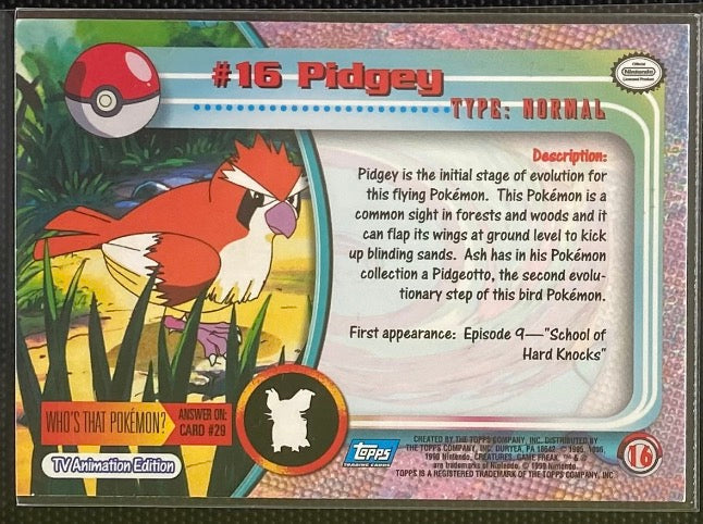 Pidgey (16) [Topps TV Animation Edition Series 1 (First Print)] - for just $2! 