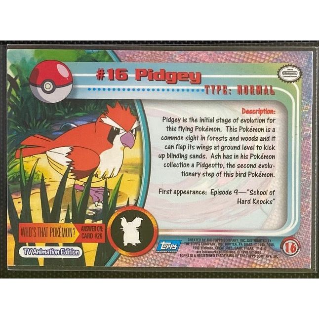 Pidgey (16) [Topps TV Animation Edition Series 1 (First Print)] - Just $2! Shop now at Retro Gaming of Denver