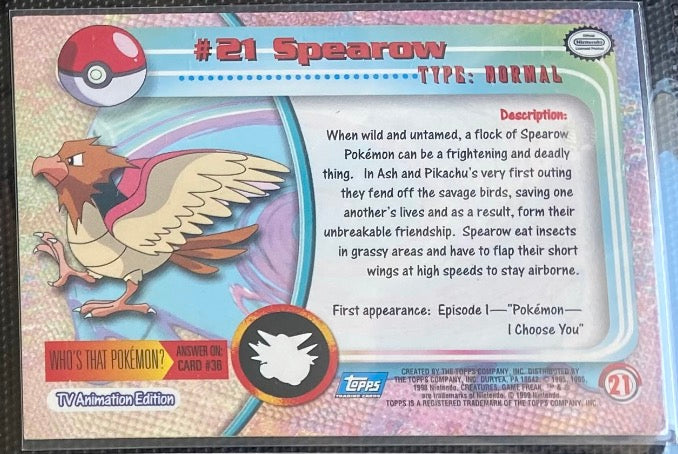 Spearow (21) [Topps TV Animation Edition Series 1 (Third Print)] - for just $1! 