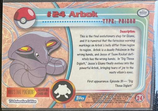 Arbok Foil (24) [Topps TV Animation Edition Series 1 (First Print)] - for just $0.75! 