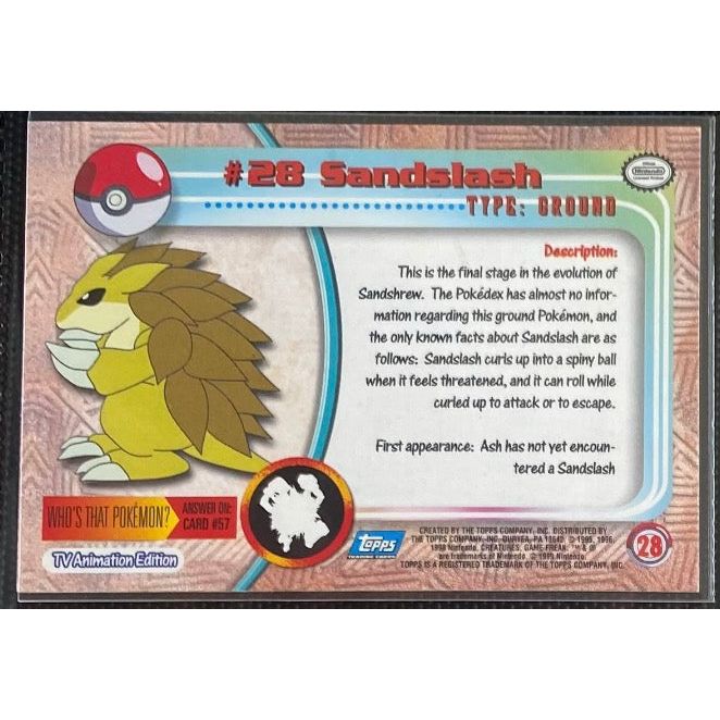 Sandslash (28) [Topps TV Animation Edition Series 1 (Third Print)] - Just $1! Shop now at Retro Gaming of Denver