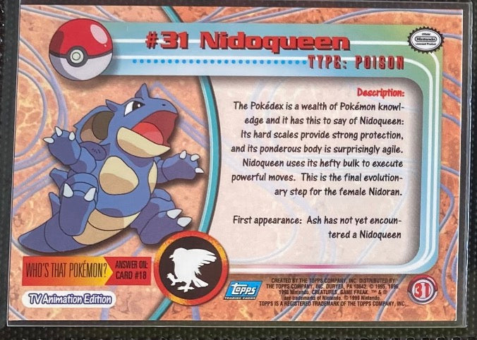 Nidoqueen (31) [Topps TV Animation Edition Series 1 (Third Print)] - for just $1! 