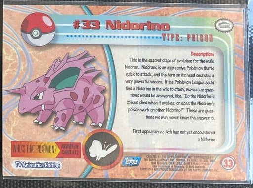 Nidorino (33) [Topps TV Animation Edition Series 1 (Third Print)] - for just $1! 