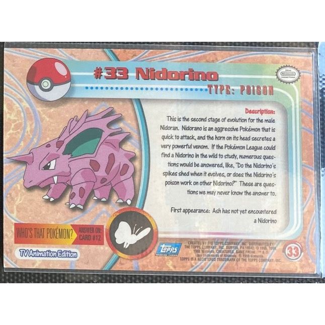 Nidorino (33) [Topps TV Animation Edition Series 1 (Third Print)] - Just $1! Shop now at Retro Gaming of Denver