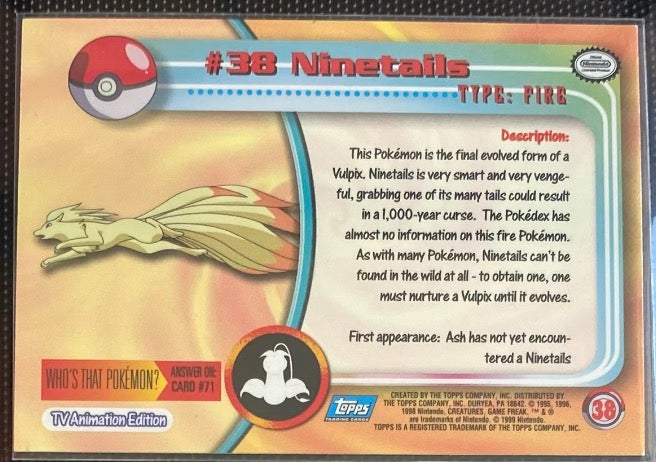Ninetales (38) [Topps TV Animation Edition Series 1 (Third Print)] - for just $1.50! 