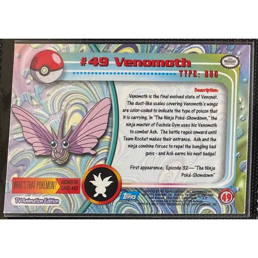 Venomoth (49) [Topps TV Animation Edition Series 1 (First Print)] - Just $2! Shop now at Retro Gaming of Denver