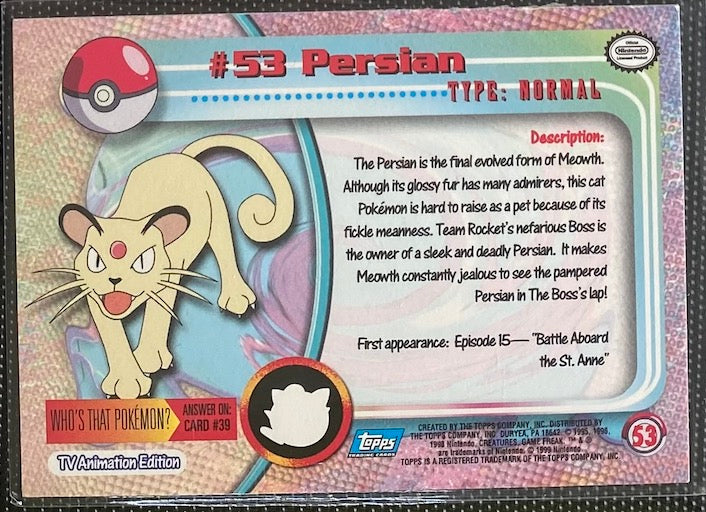 Persian (53) [Topps TV Animation Edition Series 1 (First Print)] - for just $1.50! 