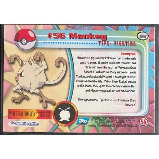 Mankey (56) [Topps TV Animation Edition Series 1 (Third Print)] - Just $0.50! Shop now at Retro Gaming of Denver