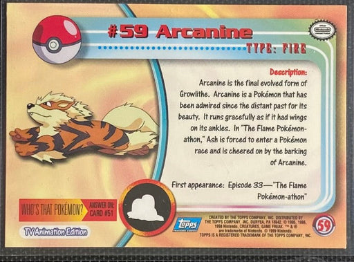 Arcanine (59) [Topps TV Animation Edition Series 1 (Third Print)] - for just $2! 