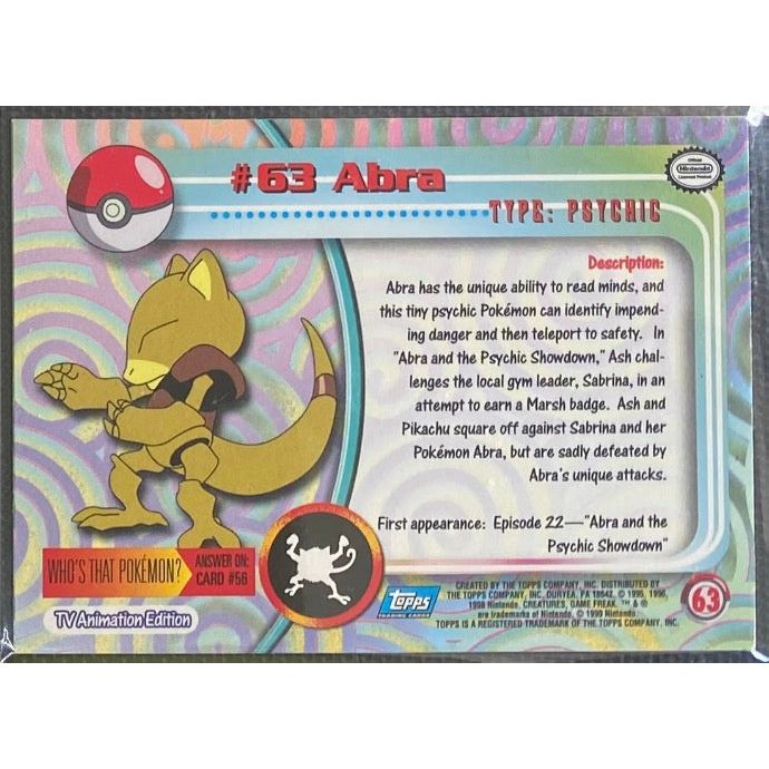 Abra (63) [Topps TV Animation Edition Series 1 (Third Print)] - Just $1! Shop now at Retro Gaming of Denver