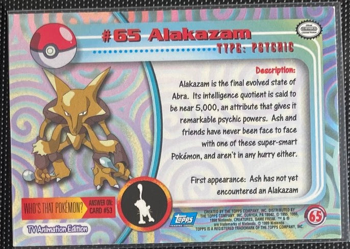 Alakazam (65) [Topps TV Animation Edition Series 1 (First Print)] - for just $2! 