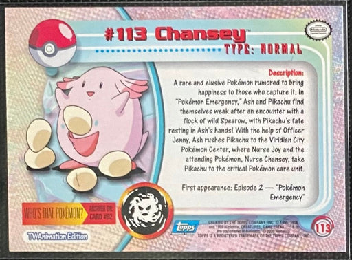 Chansey (113) [Topps TV Animation Edition Series 2] - for just $1.50! 