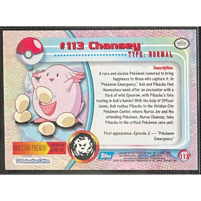 Chansey (113) [Topps TV Animation Edition Series 2] - Just $1.50! Shop now at Retro Gaming of Denver