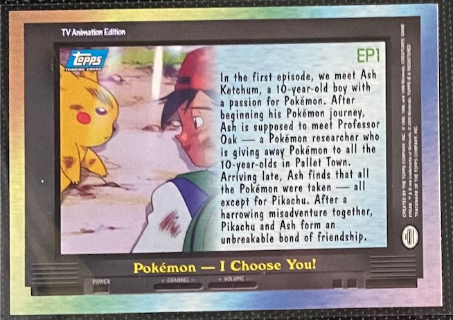 EP1 Pokemon - I Choose You! (EP1) [Topps TV Animation Edition Series 2 ] - for just $2! 